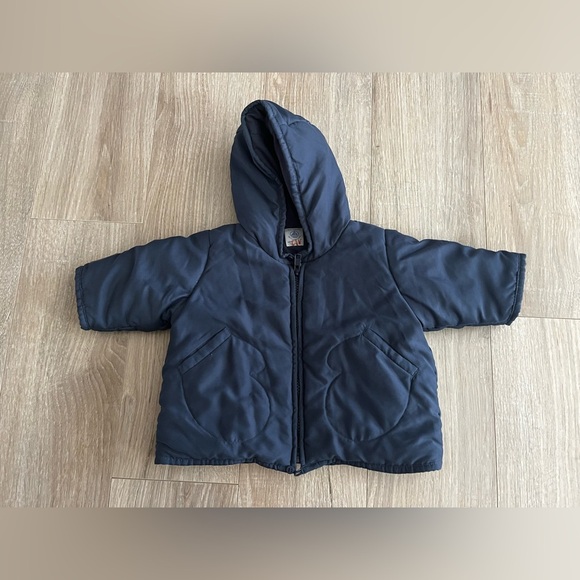 Petit Bateau Baby Jacket Navy Mitten Pockets - Size 0-3 months - Picture 1 of 6